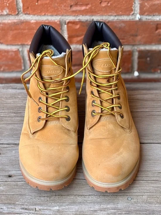 Lugz Wheat Tan Hiking Work Boots Lace Up MCONFWK-7470 Sz 10.5 EXCELLENT - Picture 2 of 7